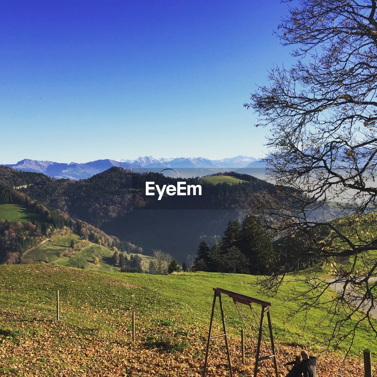 Scenic view of landscape against clear sky