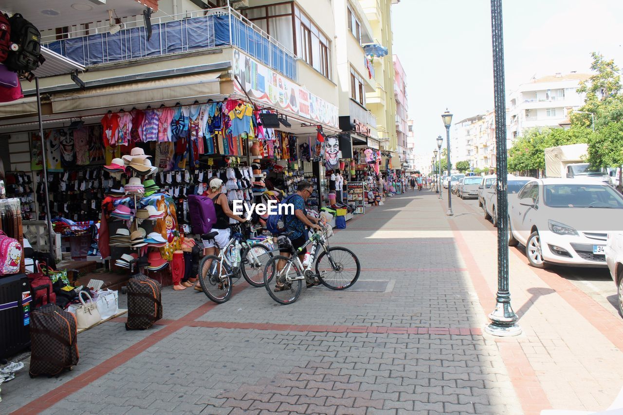 BICYCLES PARKED ON ROAD