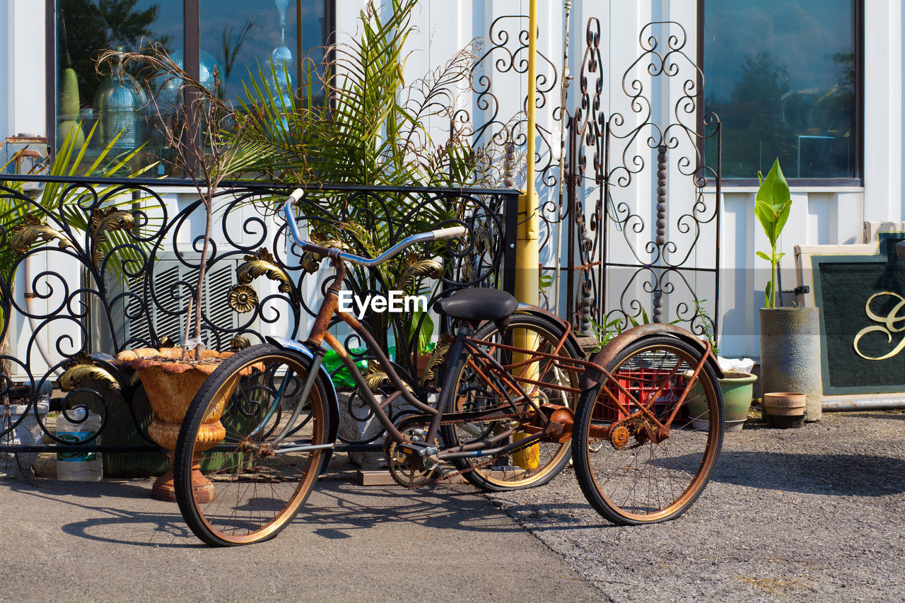 Old bicycle outdoors