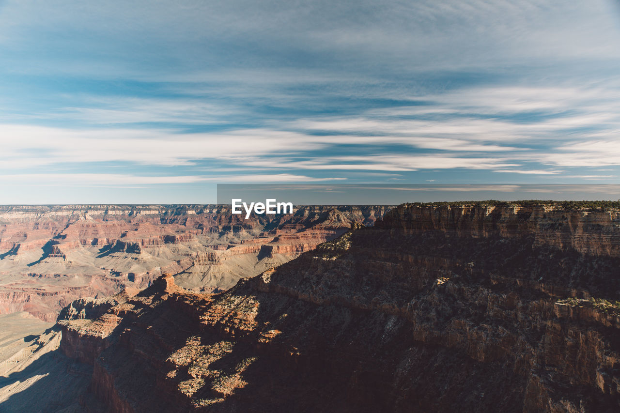 Idyllic view of cliffs against sky at grand canyon national park