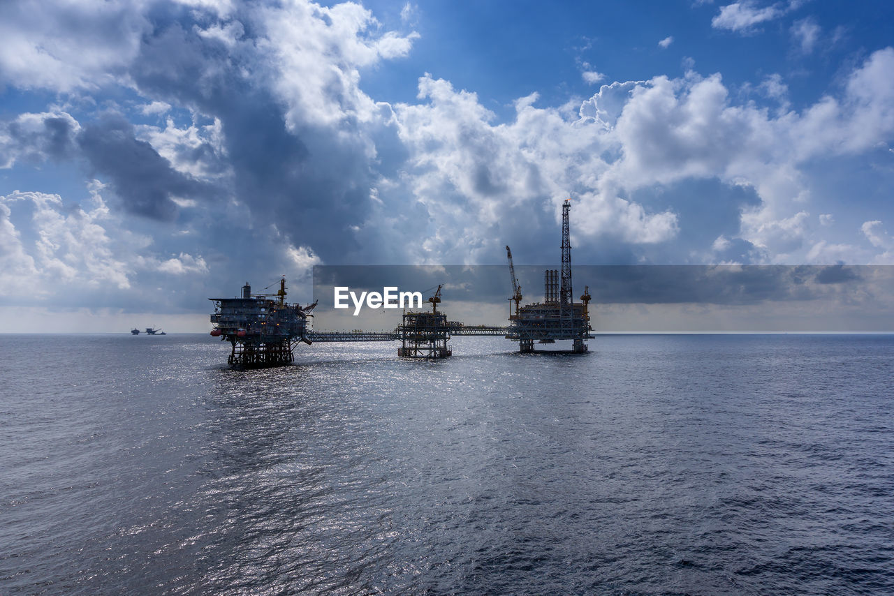 Seascape of an oil production platform at offshore terengganu oil field