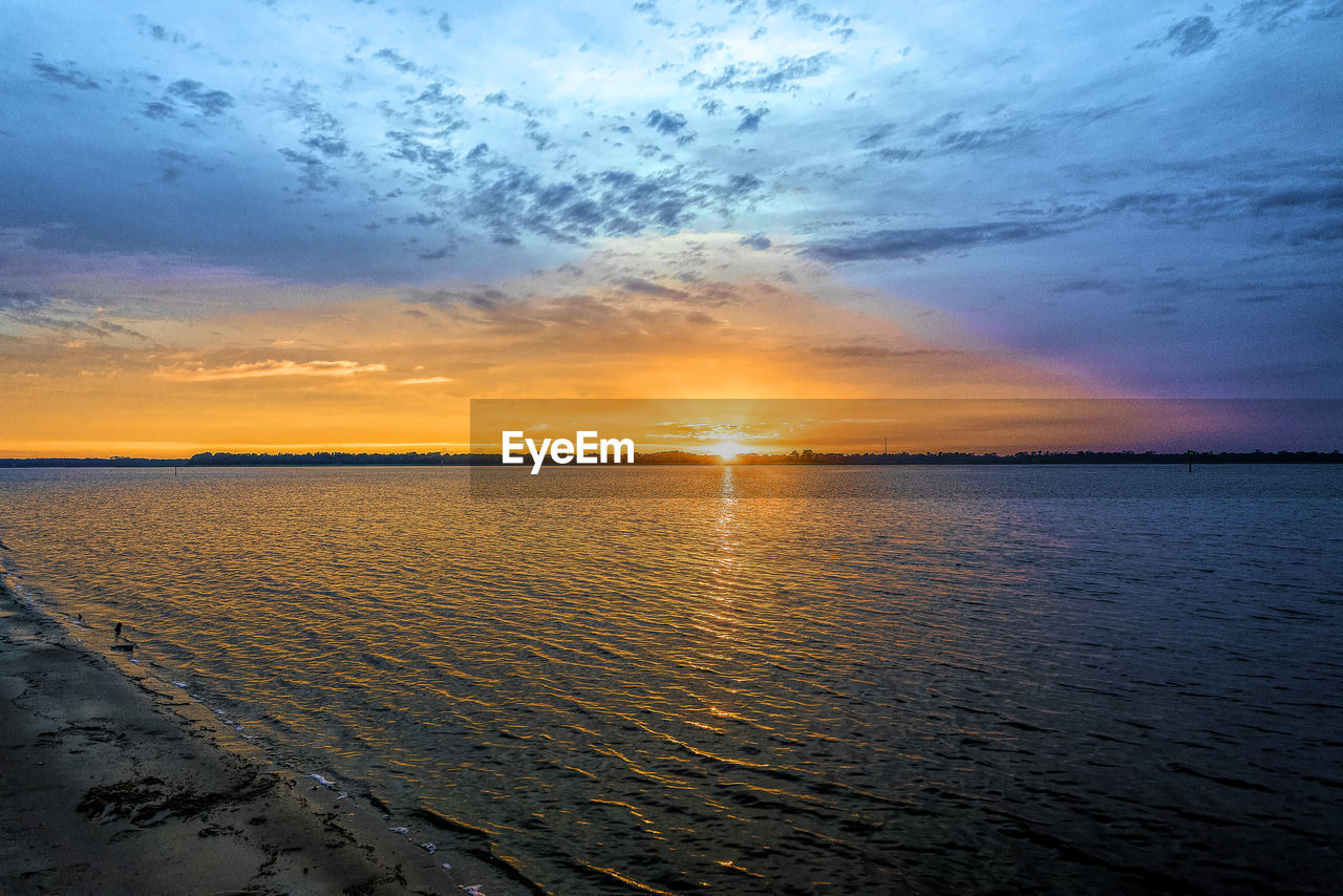 SCENIC VIEW OF SEA DURING SUNSET