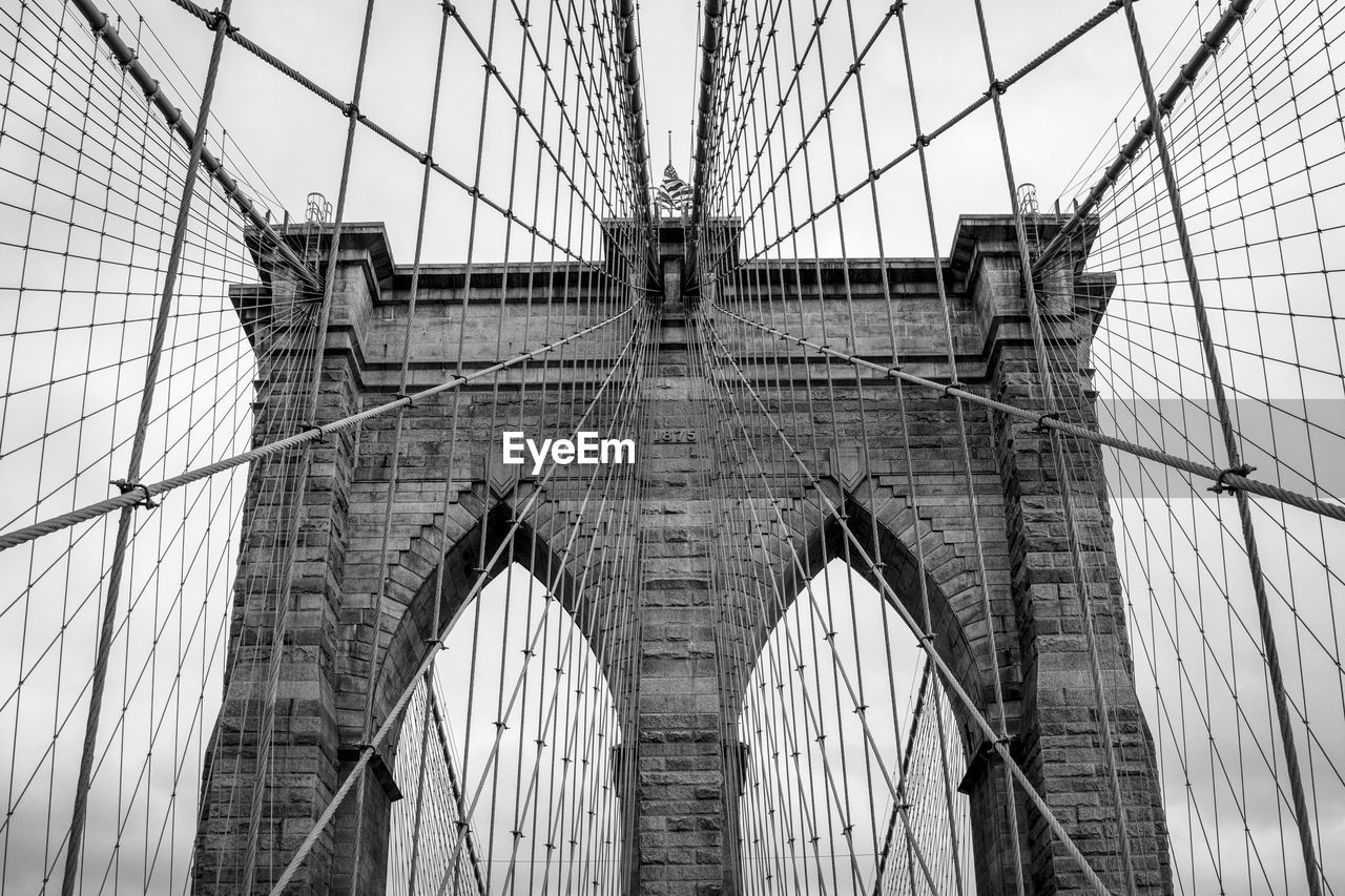 Low angle view of brooklyn bridge