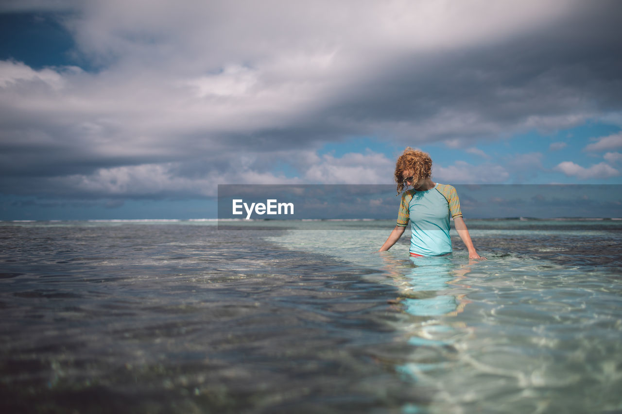 FULL LENGTH OF WATER ON SEA AGAINST SKY