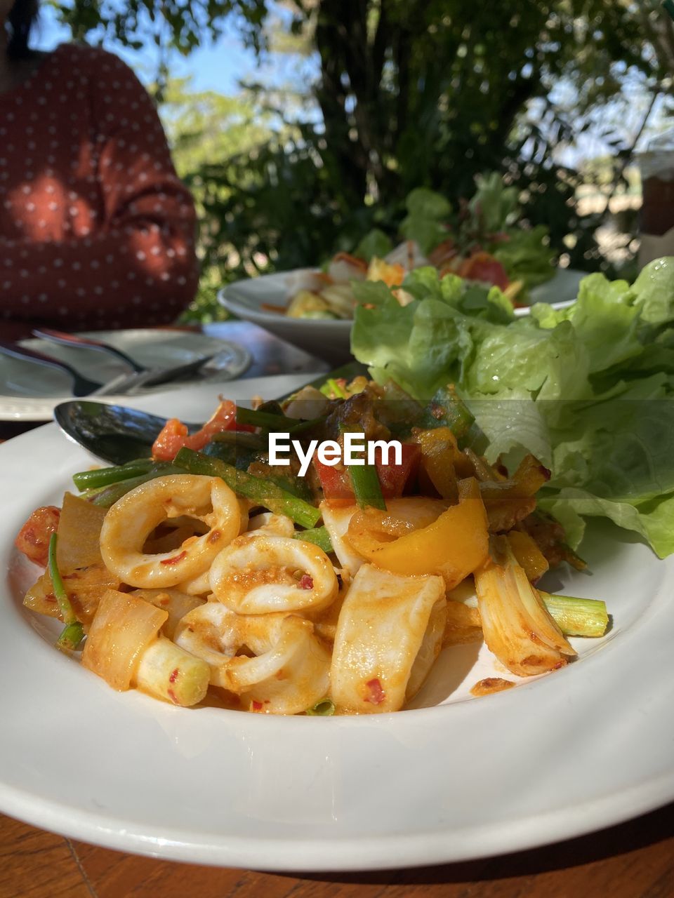 Stir-fried squid with salted duck eggs