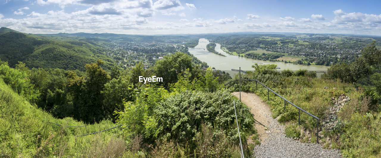 Panoramic view of the river rhine from drachenfels, germany
