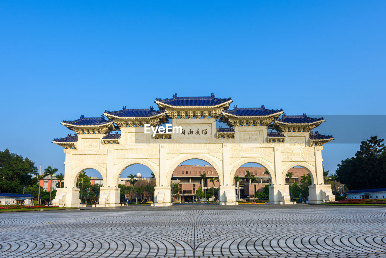 TEMPLE AGAINST CLEAR BLUE SKY