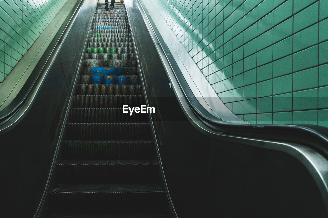 Low angle view of escalator