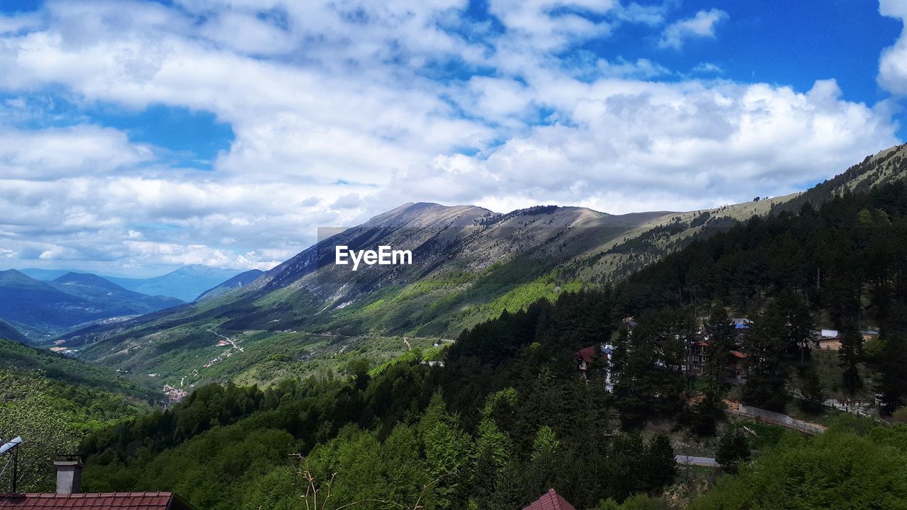 Scenic view of mountains against sky