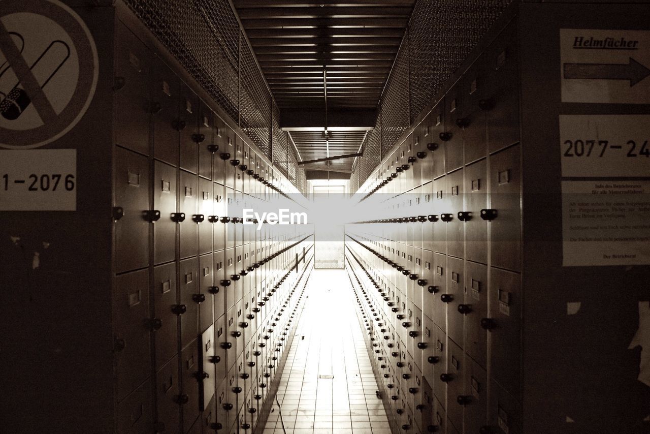 Interior of locker room