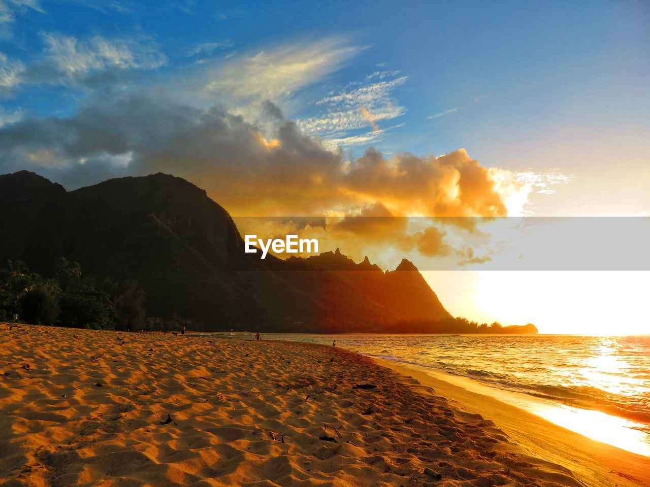 SCENIC VIEW OF BEACH DURING SUNSET