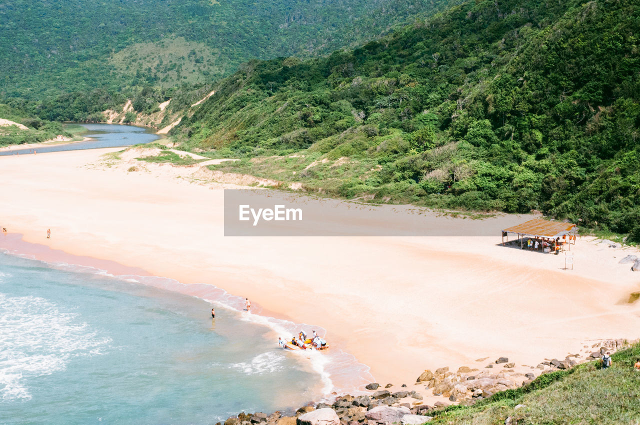 High angle view of beach