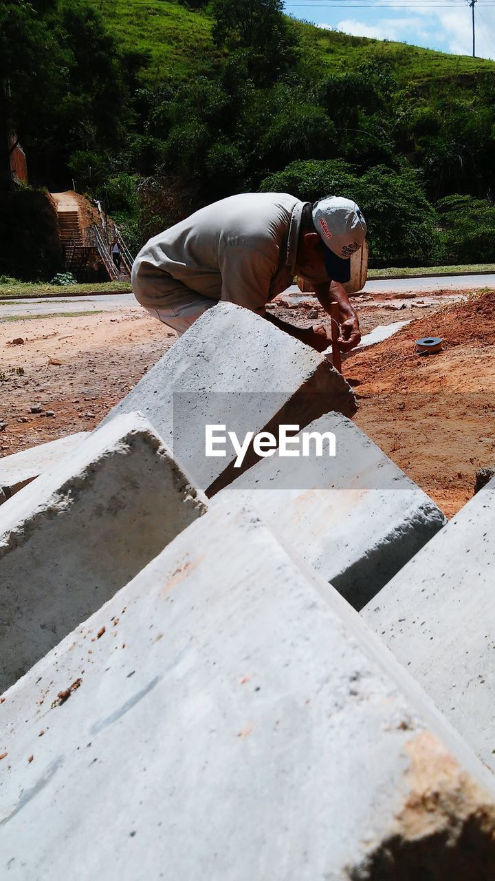 Worker working at construction site