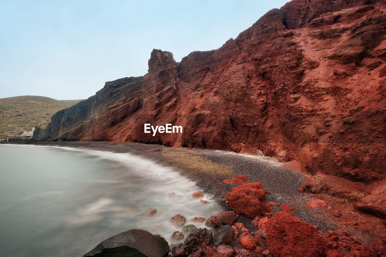 Scenic view of rock formations against sky