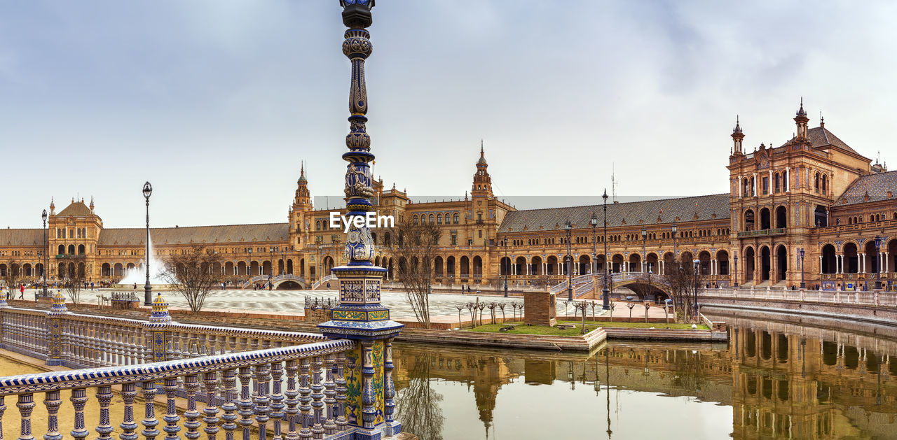 Plaza de espana  was built in seville, spain, in 1928 for ibero-american exposition
