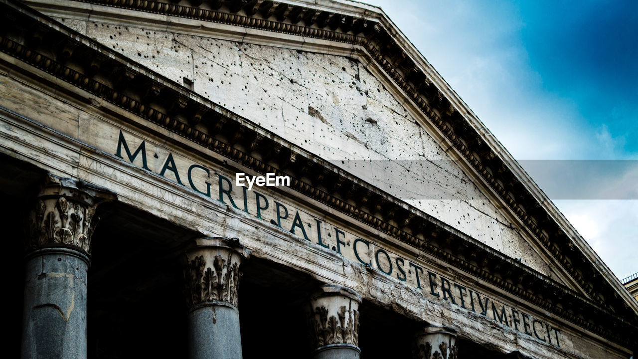 Low angle view of historical building against sky