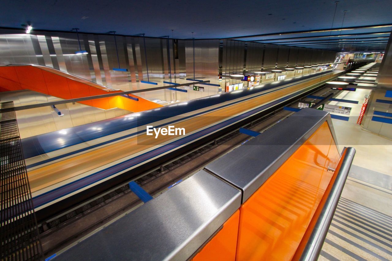 Interior of subway platform