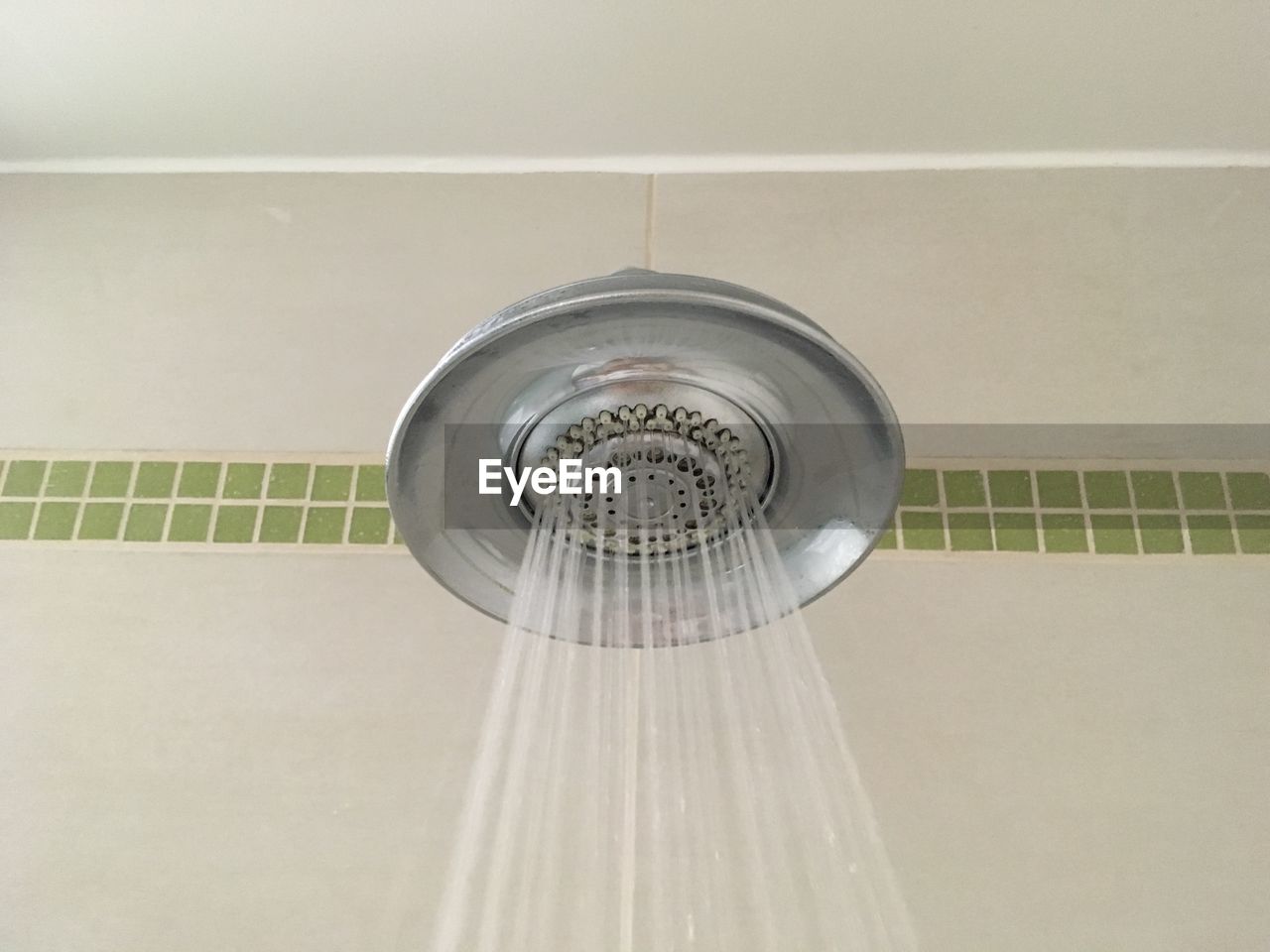Close-up view of shower head