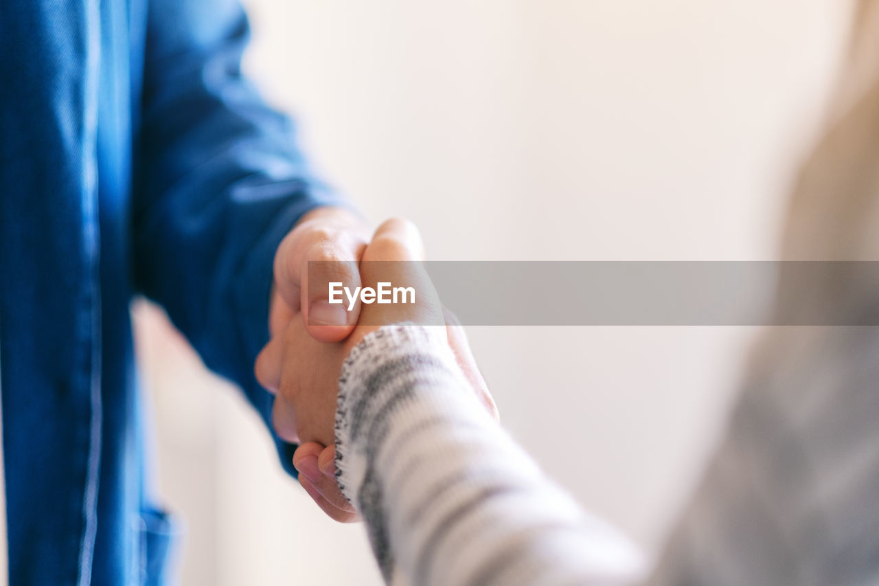 Close-up of business people doing handshake