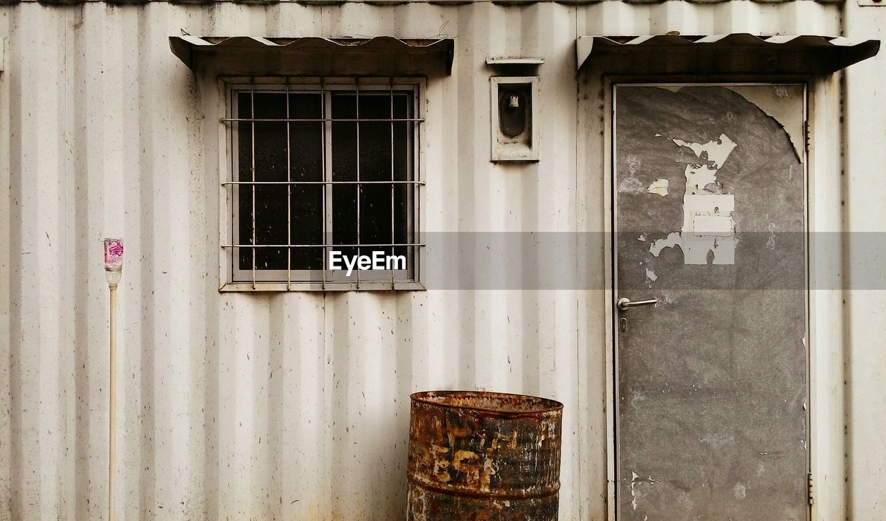 Closed gate of house