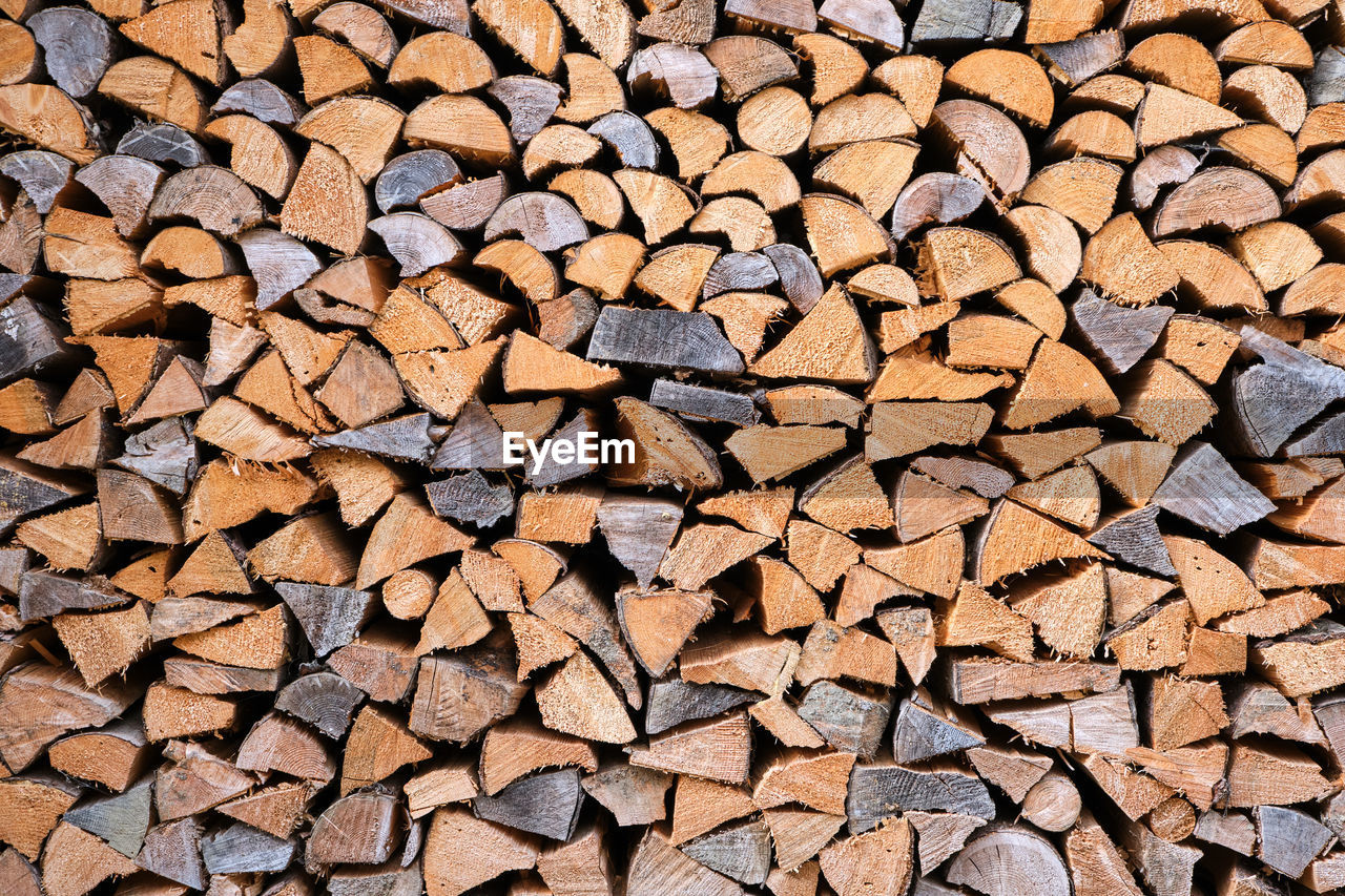 Background from a pile of firewood