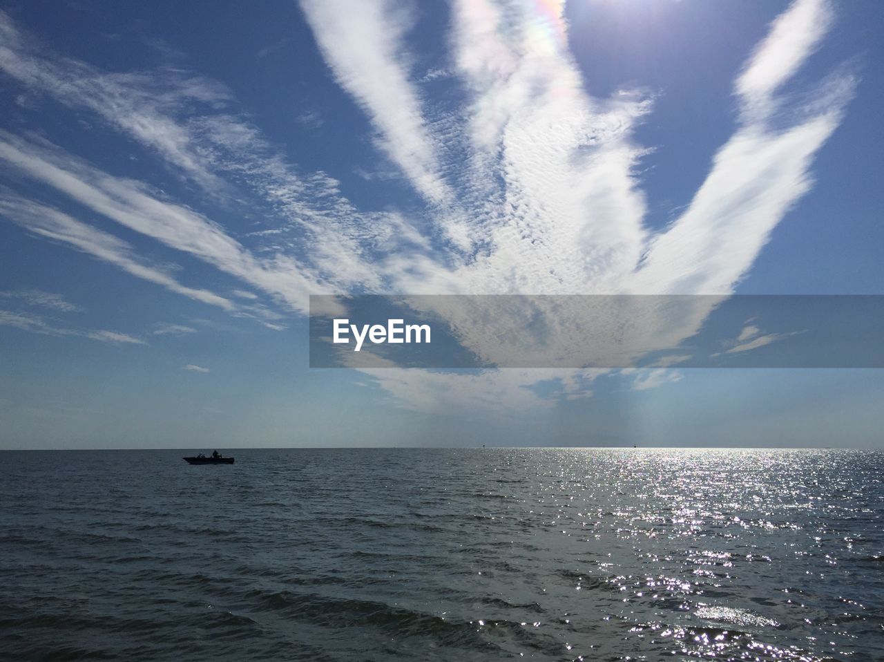 Scenic view of seascape against cloudy sky