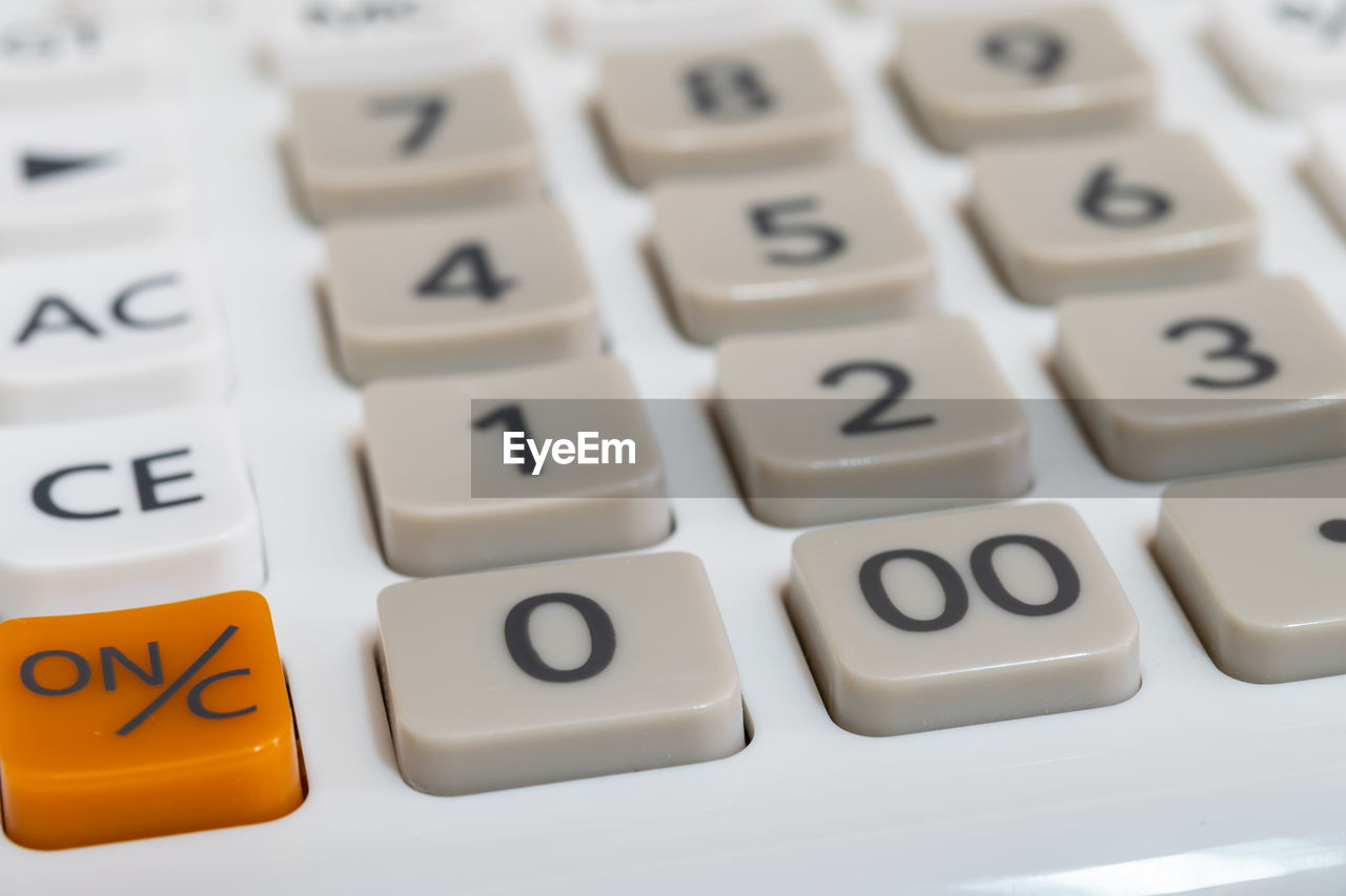 High angle view of computer keyboard on table