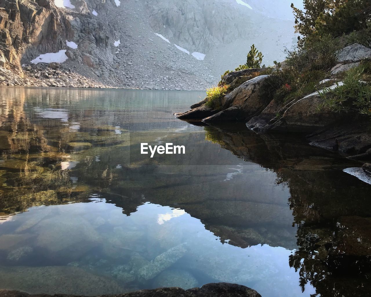 SCENIC VIEW OF SNOWCAPPED MOUNTAINS AND LAKE