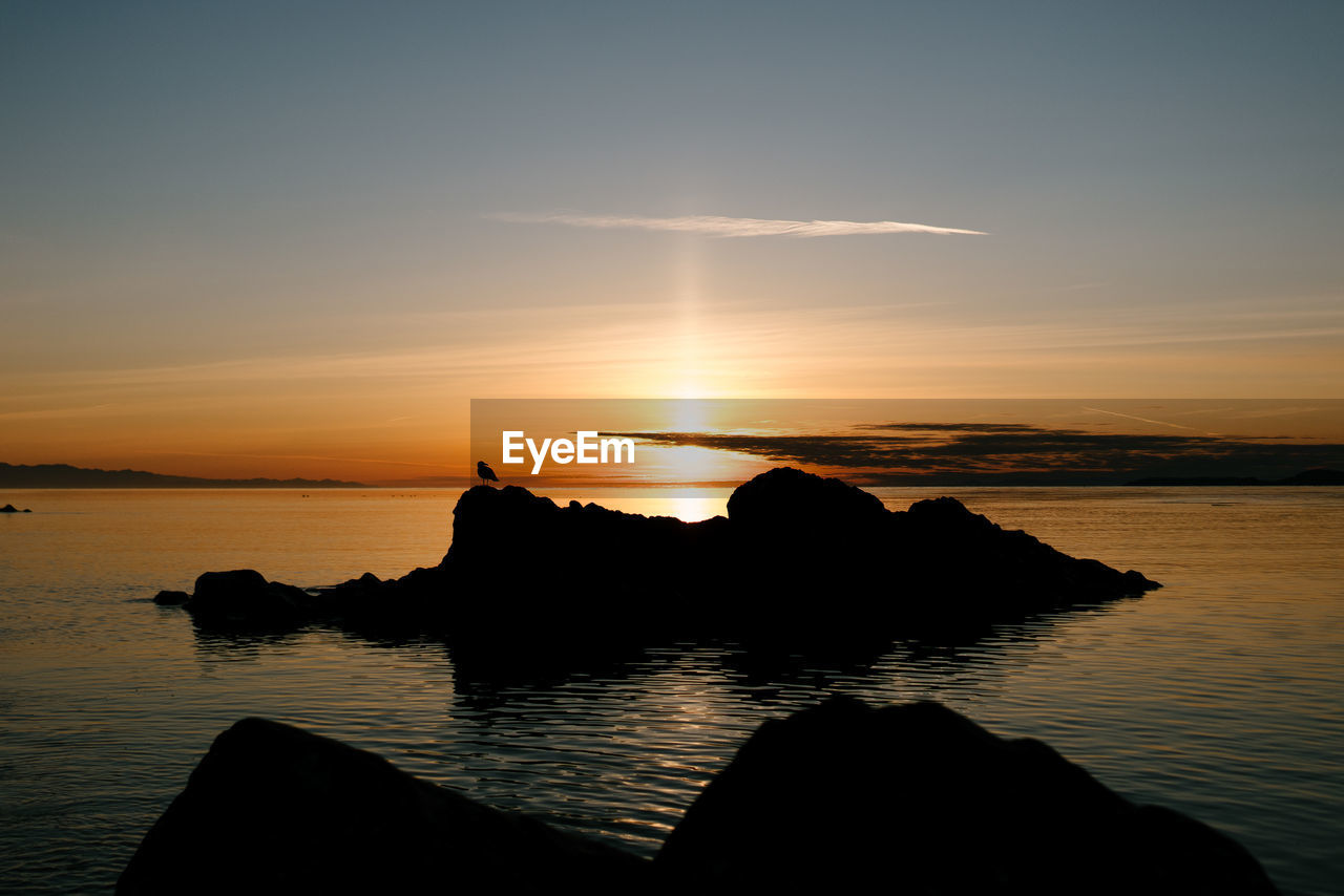 Sunset at deception pass state park in washington state