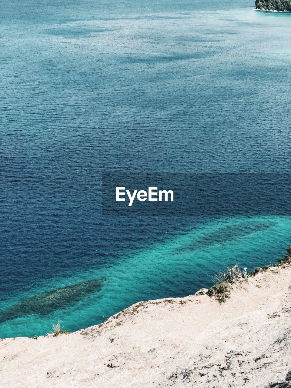 High angle view of sea shore
