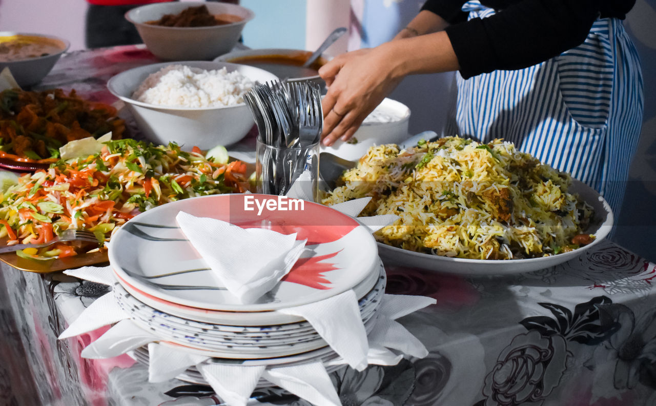 Close-up of food on table