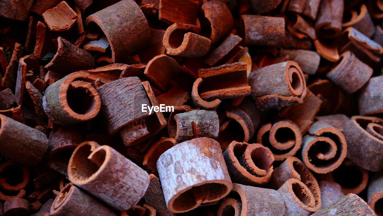 Full frame shot of wooden shavings