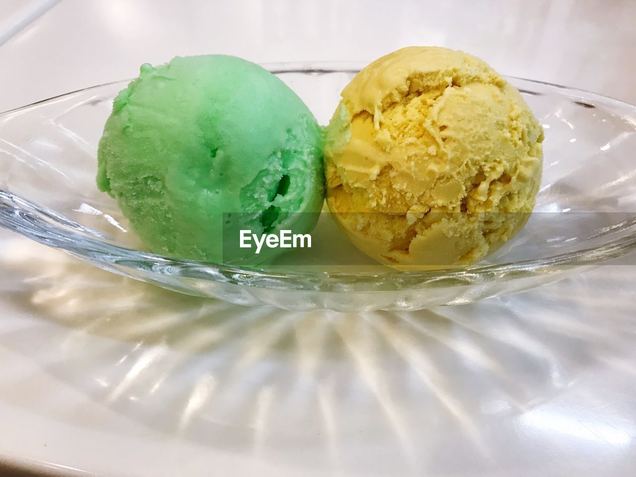 CLOSE-UP OF ICE CREAM IN CONTAINER