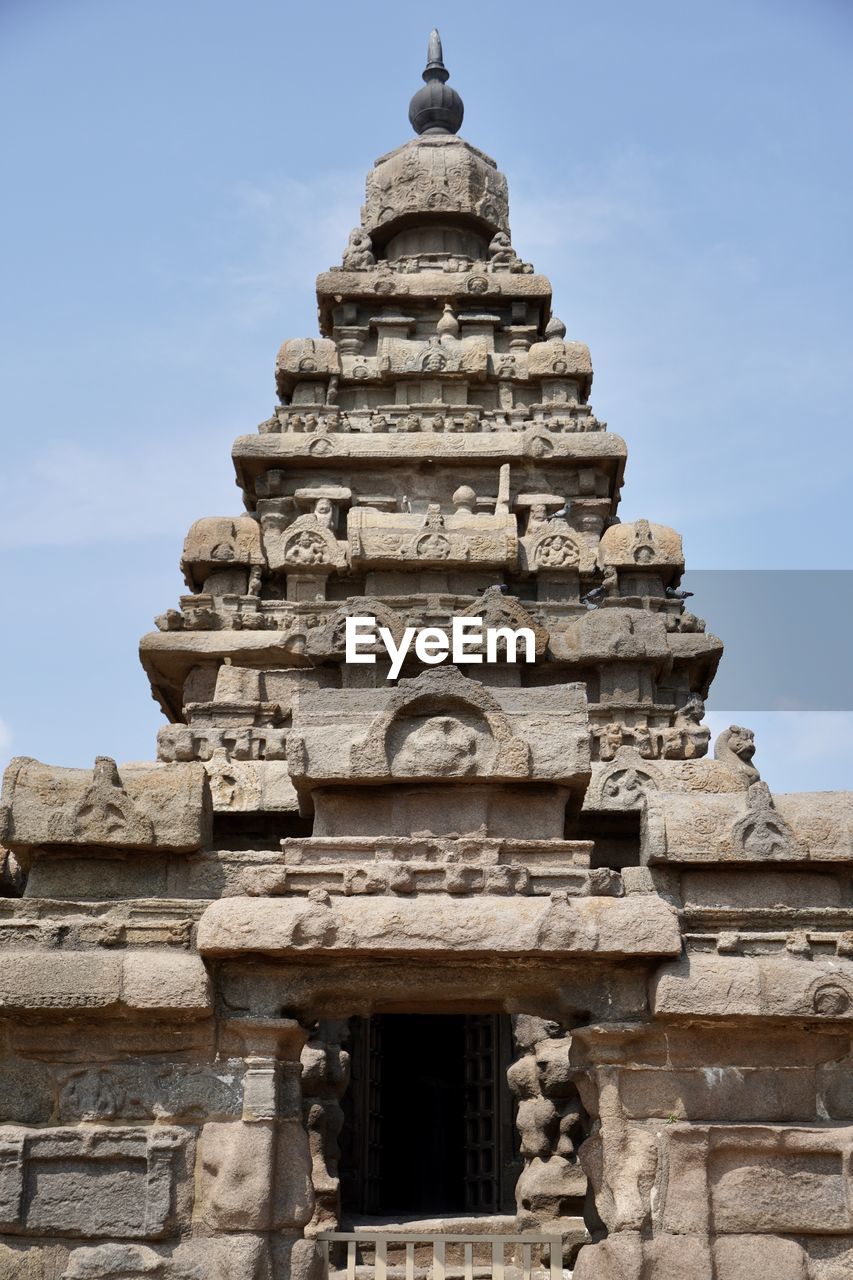 Historical heritage site of shore temple in mahabalipuram, tamilnadu.