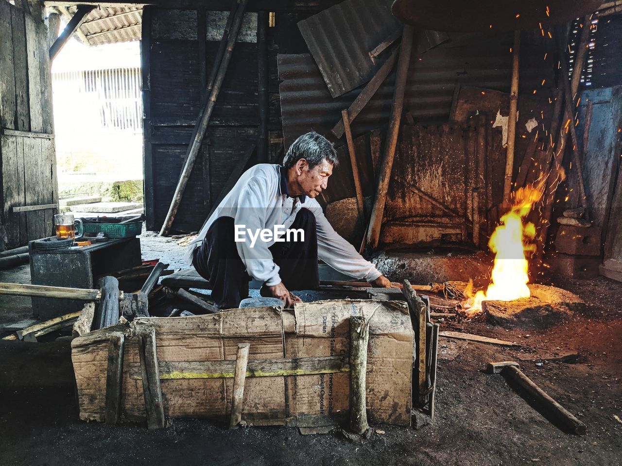 A high-spirited old blacksmith