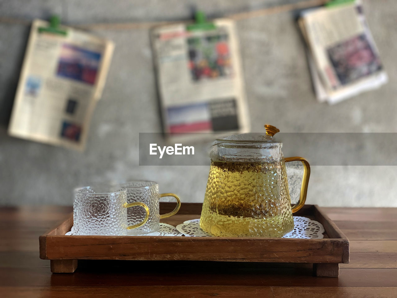 high angle view of coffee on table