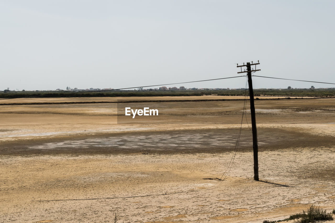 Electric pole on field