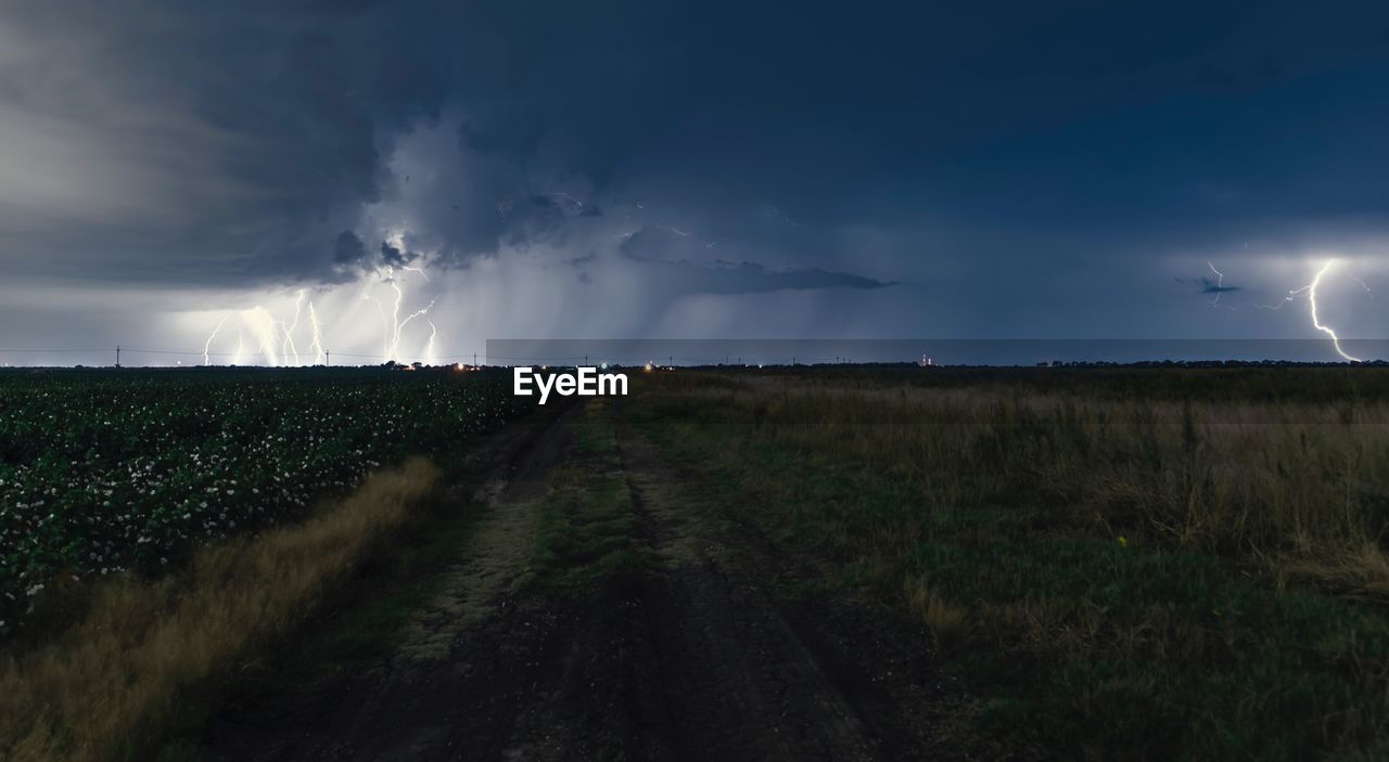 PANORAMIC VIEW OF AGRICULTURAL FIELD AGAINST SKY