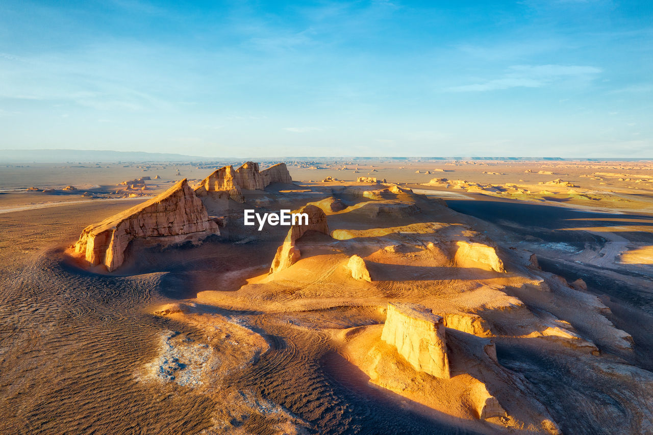 Scenic view of desert against sky