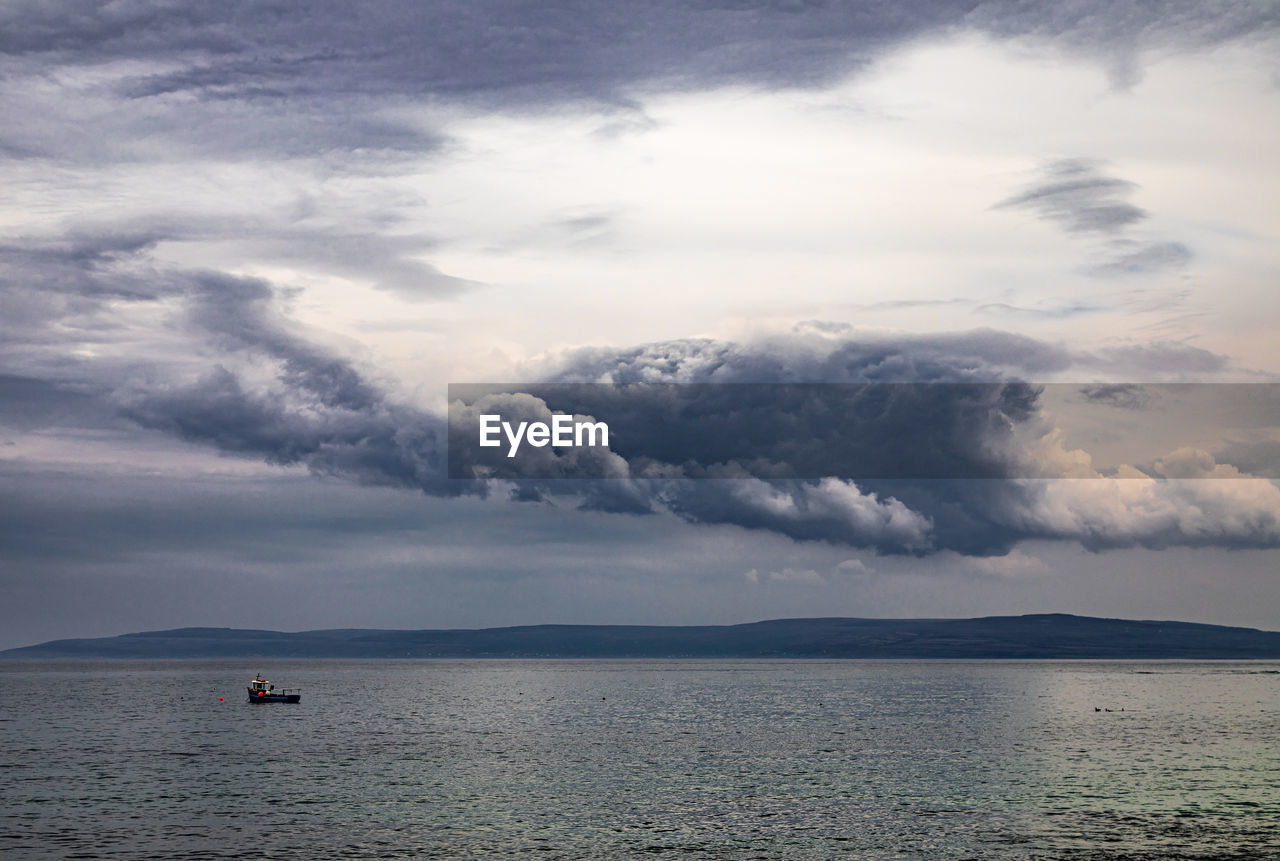 Clouds over the sea at aran island in ireland