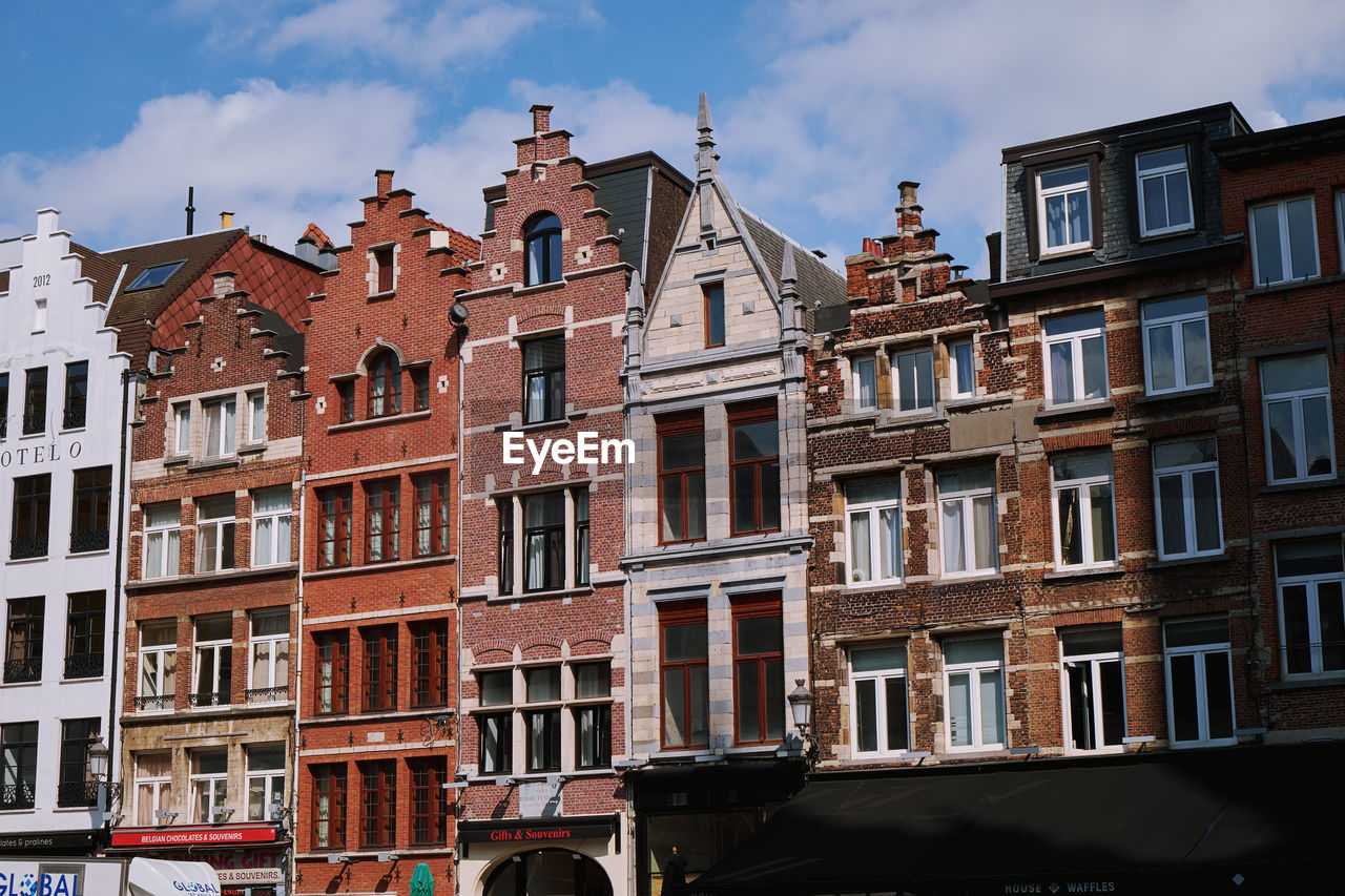 Low angle view of residential building. city of antwerp, belgium