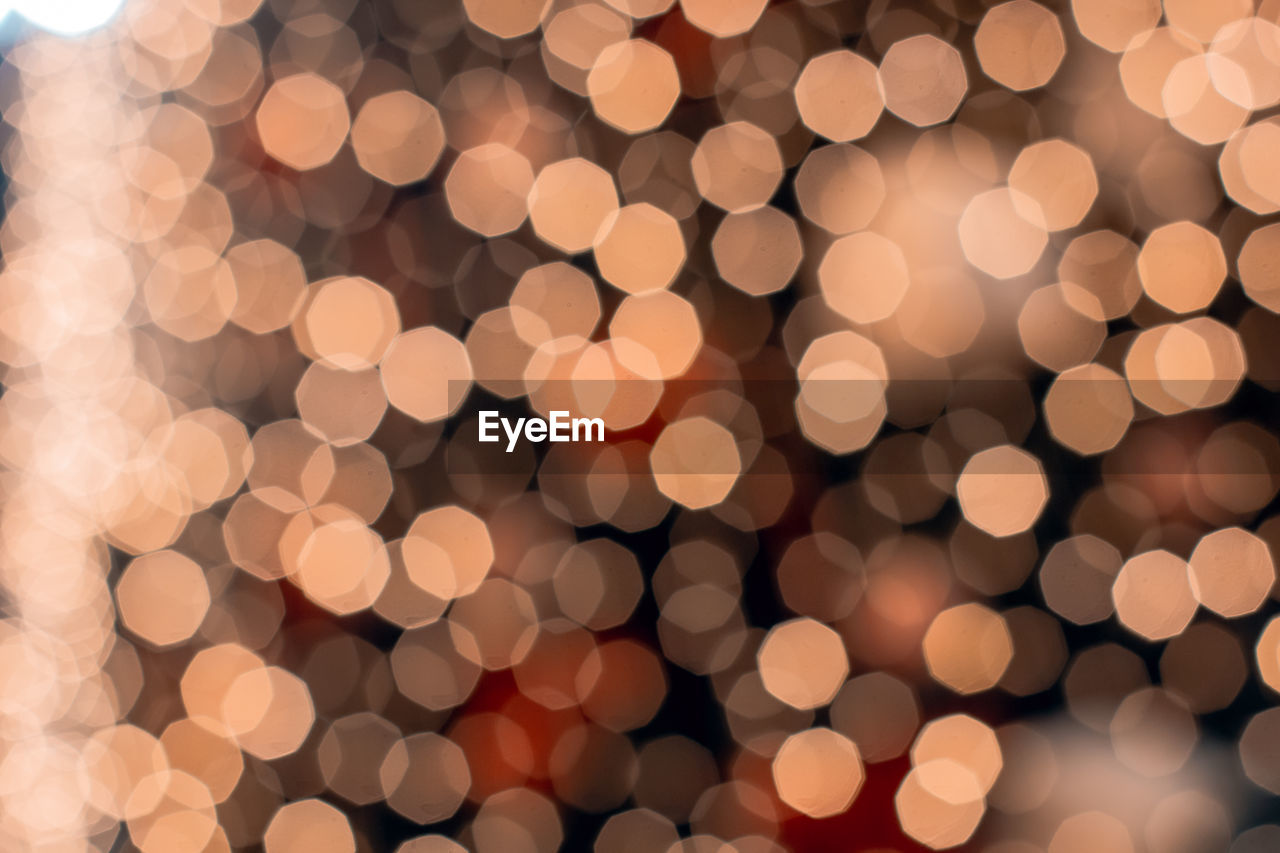 Defocused image of illuminated christmas lights