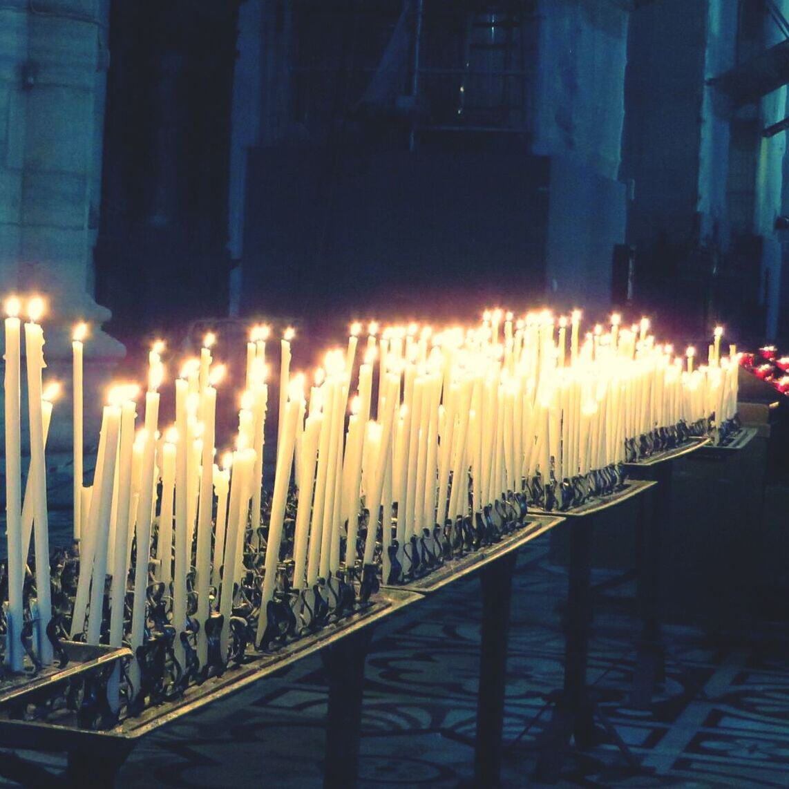 VIEW OF ILLUMINATED LIGHTS AT NIGHT