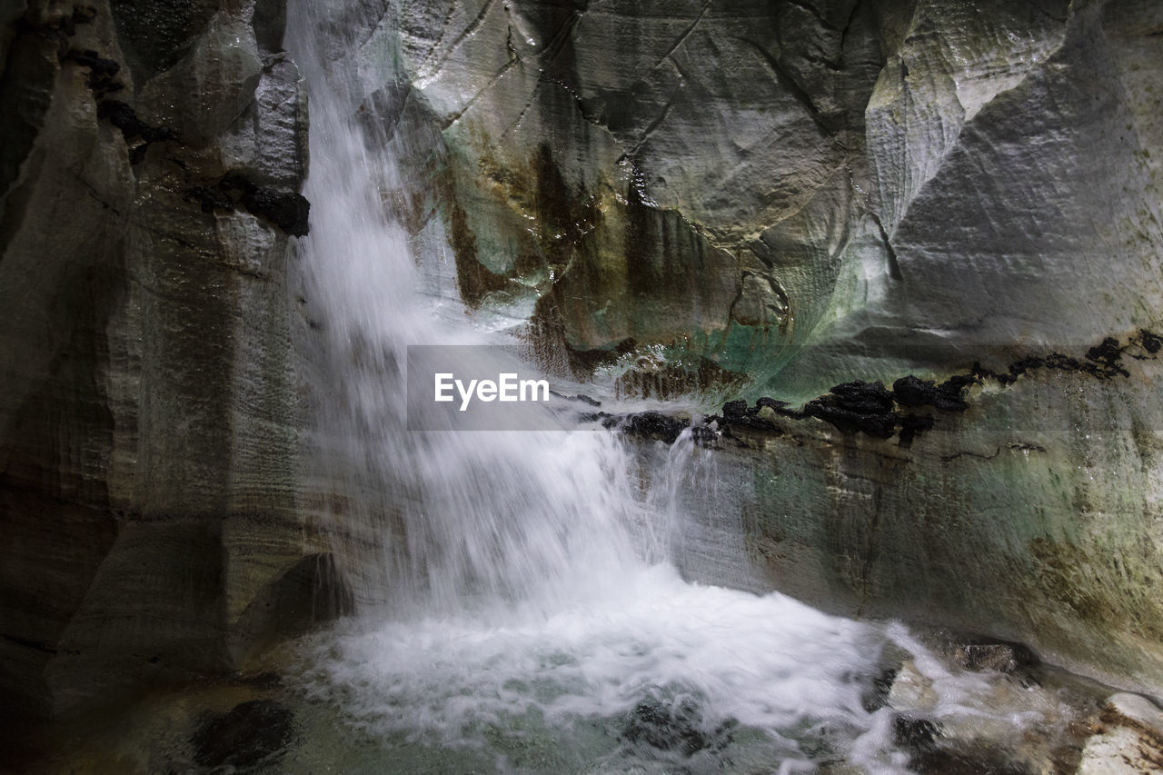 WATER FLOWING THROUGH ROCKS