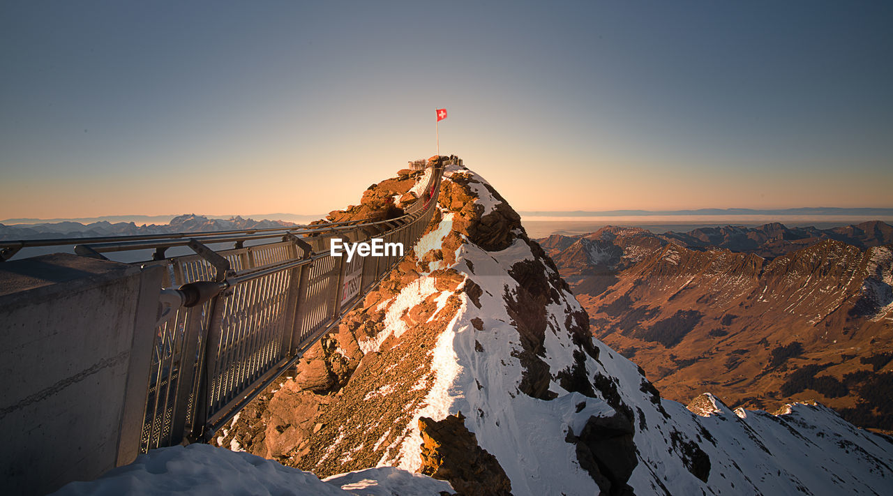 Aerial view of snow covered landscape