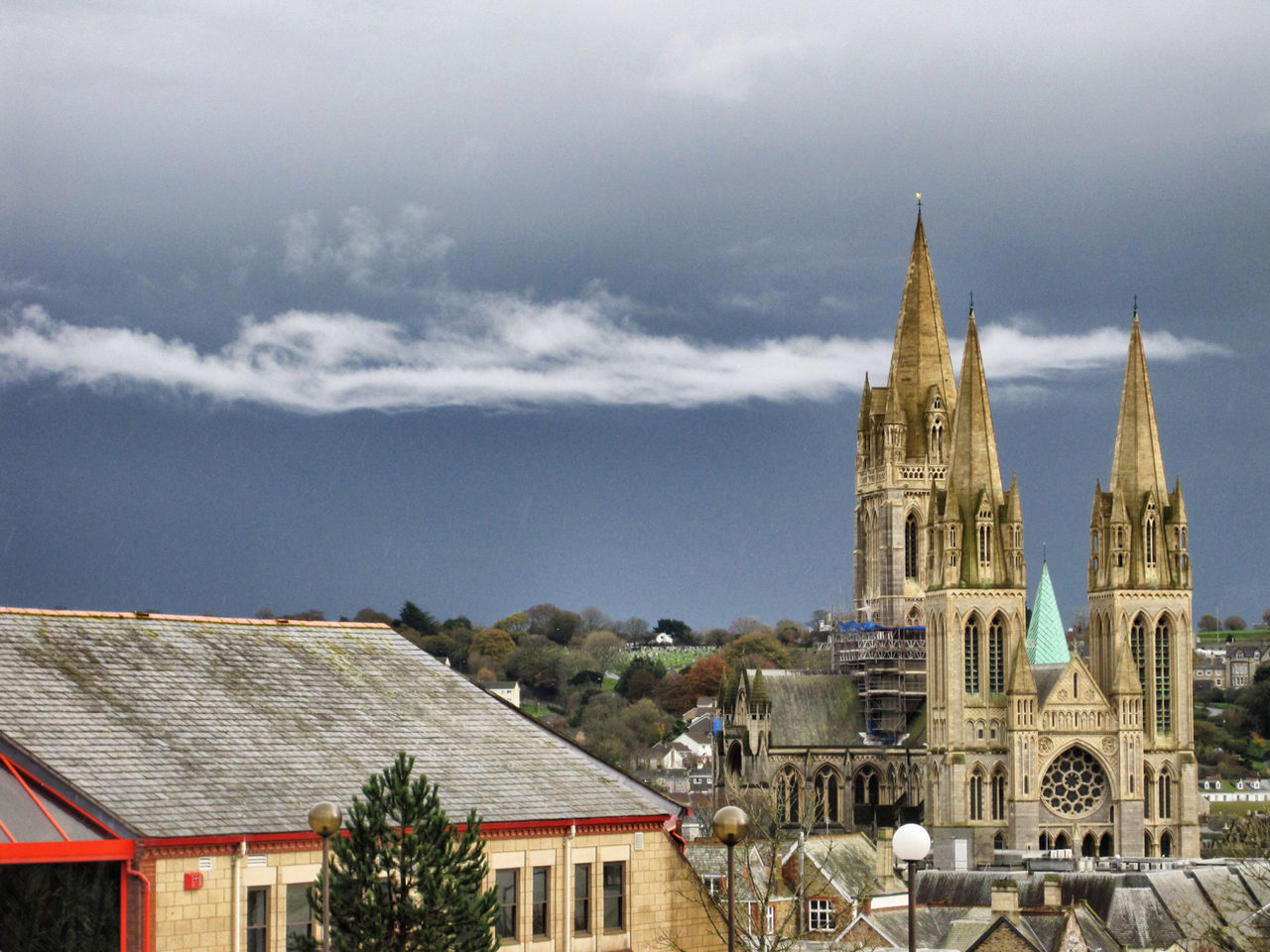 Cathedral with overcast sky