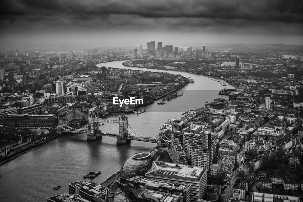 High angle view of london