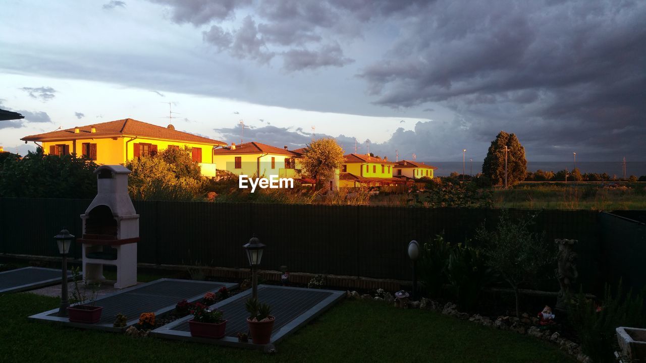 Panoramic view of buildings against sky