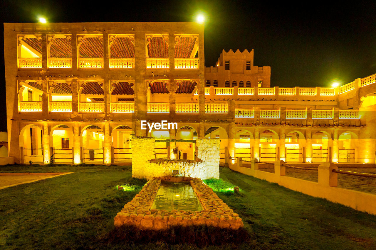 ILLUMINATED BUILDINGS AT NIGHT