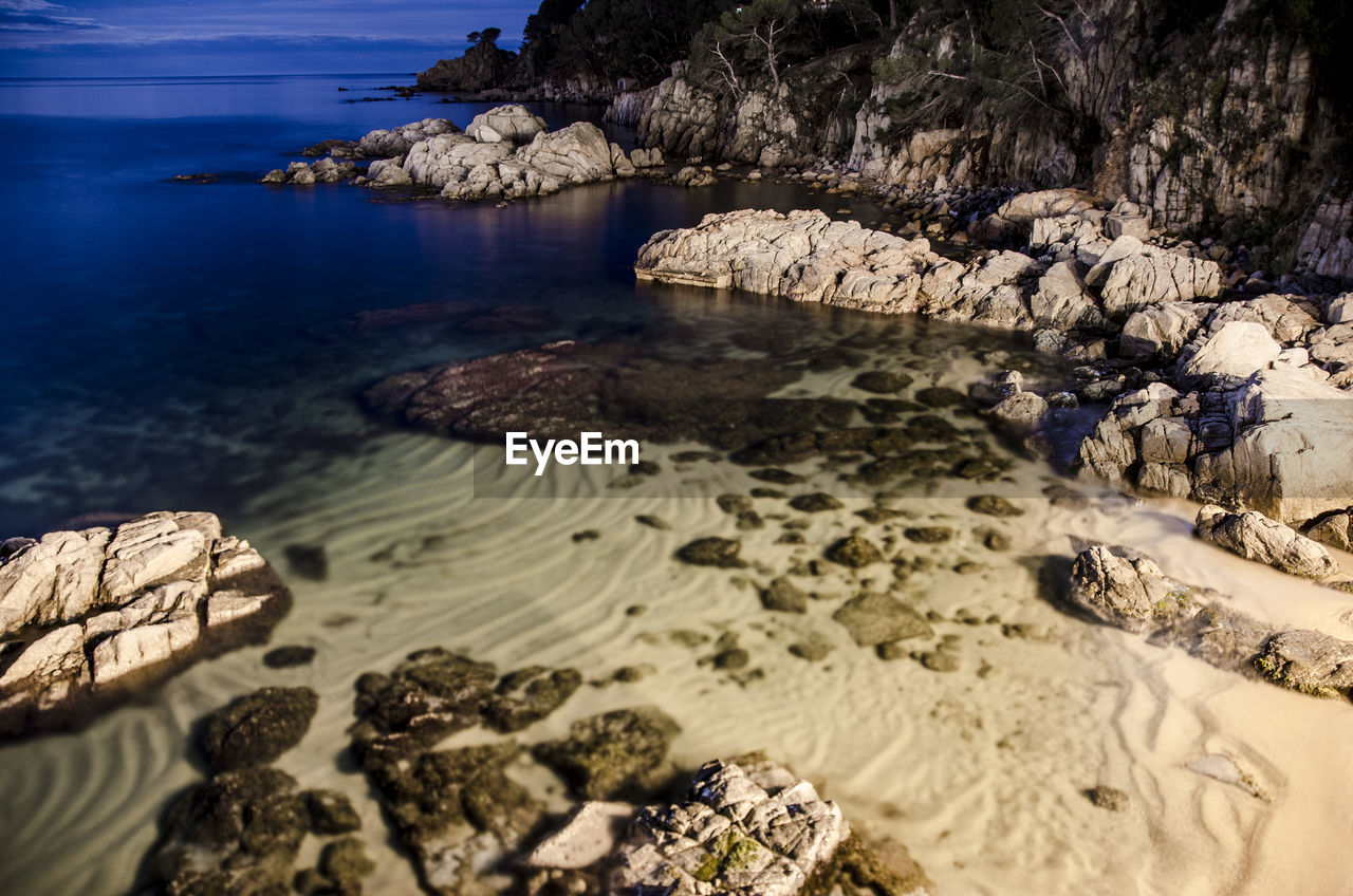 Surface level of rocky shore